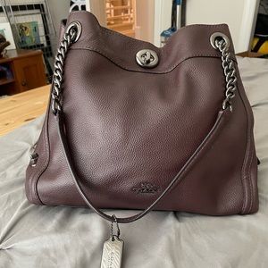Coach burgundy leather bag